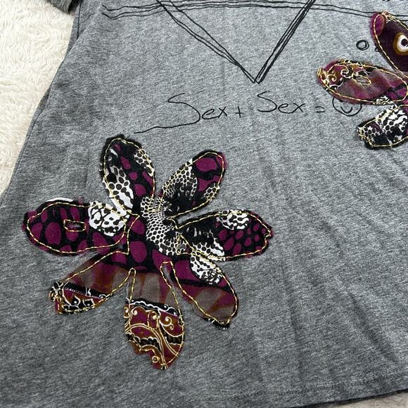 Desigual long sleeved cowl neck graphic print  fit and flare dress, size Med - L - Picture 4 of 11